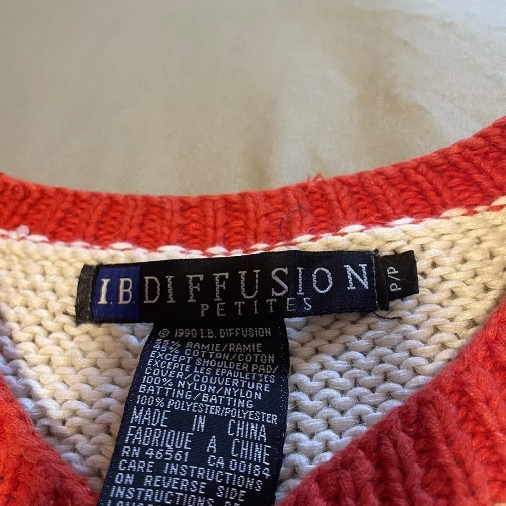 Vintage‎ 90s Cactus Cardigan Sweater Women's Petite Small IB Diffusion Rainbow - Picture 9 of 9